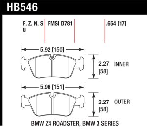 BMW Z3 Brake Pads - Hawk Performance - DTC-70 - `98-`02